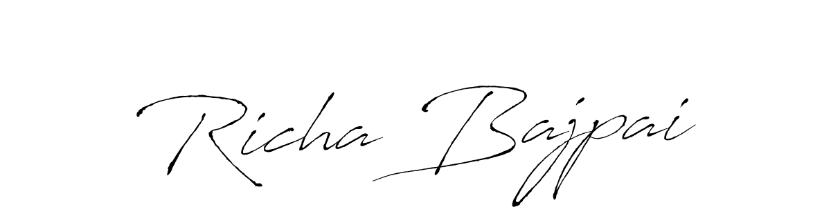 Design your own signature with our free online signature maker. With this signature software, you can create a handwritten (Antro_Vectra) signature for name Richa Bajpai. Richa Bajpai signature style 6 images and pictures png