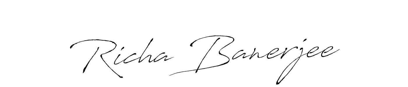Create a beautiful signature design for name Richa Banerjee. With this signature (Antro_Vectra) fonts, you can make a handwritten signature for free. Richa Banerjee signature style 6 images and pictures png