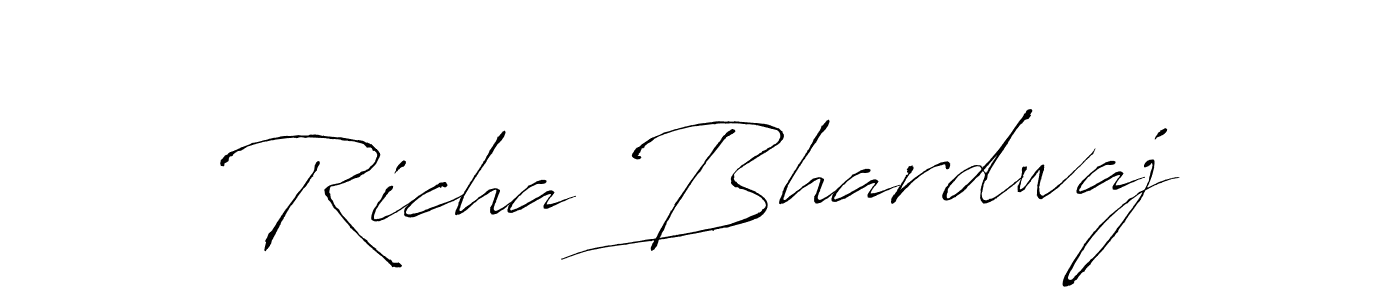 How to make Richa Bhardwaj signature? Antro_Vectra is a professional autograph style. Create handwritten signature for Richa Bhardwaj name. Richa Bhardwaj signature style 6 images and pictures png