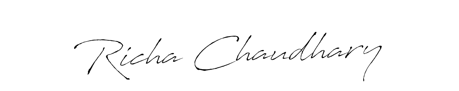 Create a beautiful signature design for name Richa Chaudhary. With this signature (Antro_Vectra) fonts, you can make a handwritten signature for free. Richa Chaudhary signature style 6 images and pictures png