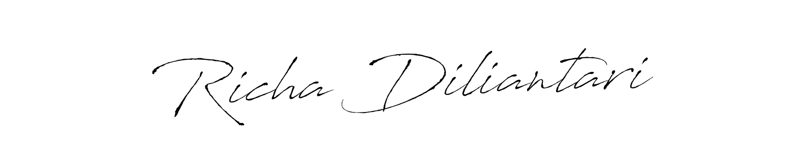 The best way (Antro_Vectra) to make a short signature is to pick only two or three words in your name. The name Richa Diliantari include a total of six letters. For converting this name. Richa Diliantari signature style 6 images and pictures png