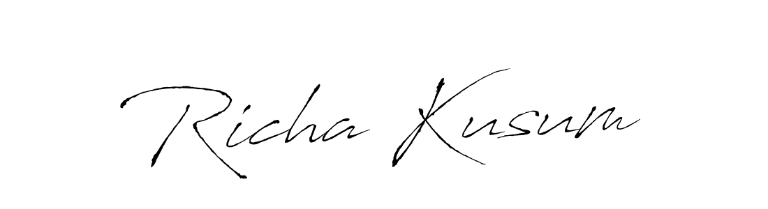 How to make Richa Kusum signature? Antro_Vectra is a professional autograph style. Create handwritten signature for Richa Kusum name. Richa Kusum signature style 6 images and pictures png