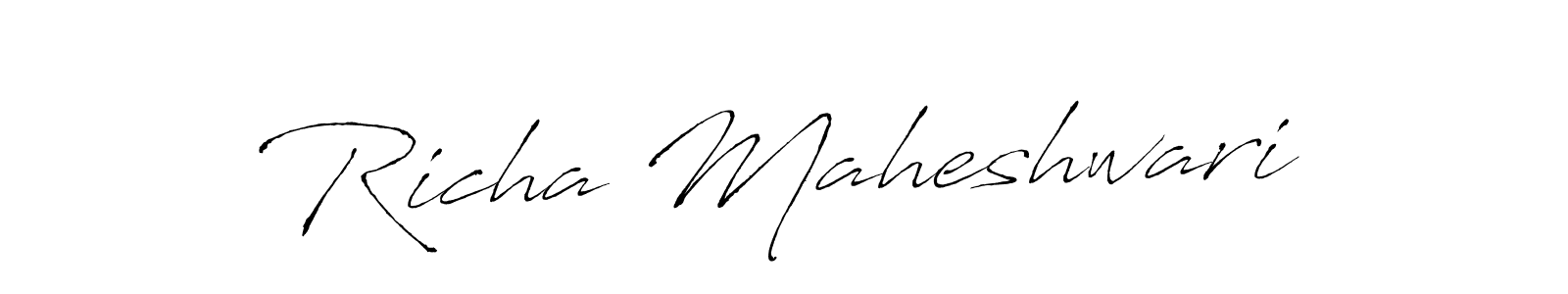 Also You can easily find your signature by using the search form. We will create Richa Maheshwari name handwritten signature images for you free of cost using Antro_Vectra sign style. Richa Maheshwari signature style 6 images and pictures png
