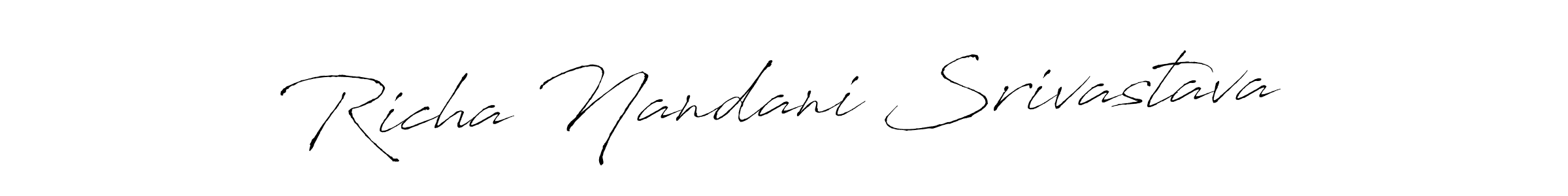 You can use this online signature creator to create a handwritten signature for the name Richa Nandani Srivastava. This is the best online autograph maker. Richa Nandani Srivastava signature style 6 images and pictures png