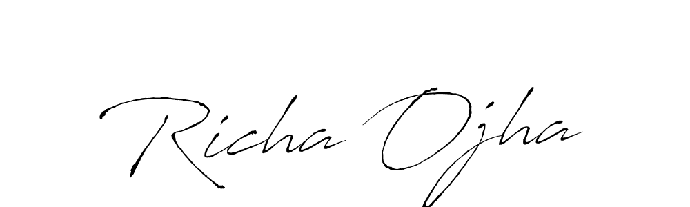 Create a beautiful signature design for name Richa Ojha. With this signature (Antro_Vectra) fonts, you can make a handwritten signature for free. Richa Ojha signature style 6 images and pictures png