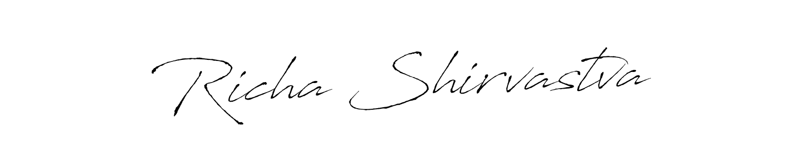 This is the best signature style for the Richa Shirvastva name. Also you like these signature font (Antro_Vectra). Mix name signature. Richa Shirvastva signature style 6 images and pictures png