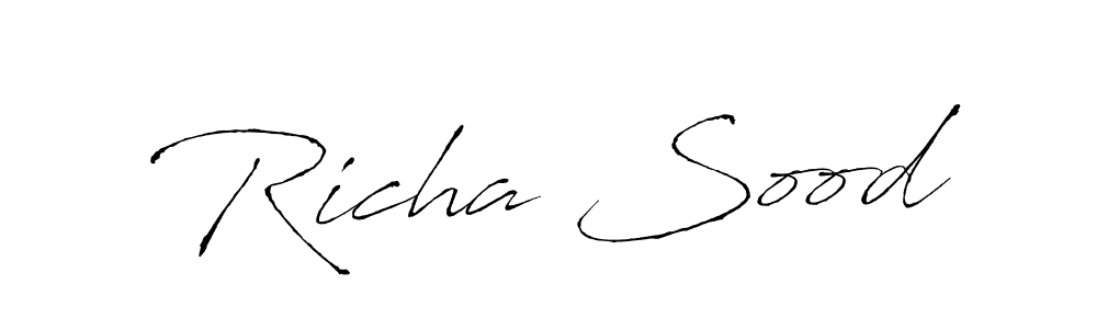 Antro_Vectra is a professional signature style that is perfect for those who want to add a touch of class to their signature. It is also a great choice for those who want to make their signature more unique. Get Richa Sood name to fancy signature for free. Richa Sood signature style 6 images and pictures png