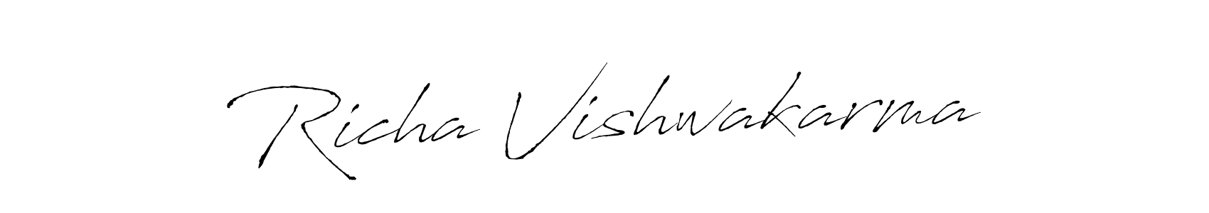 Use a signature maker to create a handwritten signature online. With this signature software, you can design (Antro_Vectra) your own signature for name Richa Vishwakarma. Richa Vishwakarma signature style 6 images and pictures png