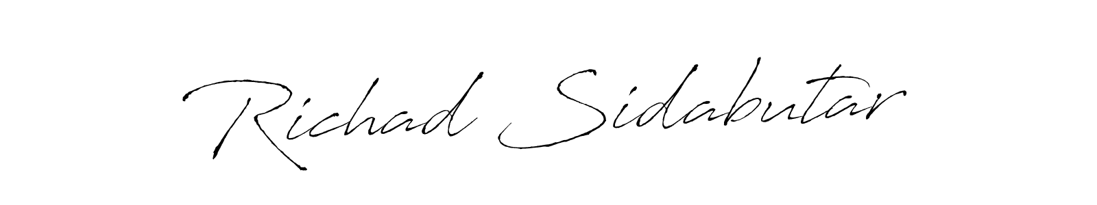 How to make Richad Sidabutar name signature. Use Antro_Vectra style for creating short signs online. This is the latest handwritten sign. Richad Sidabutar signature style 6 images and pictures png