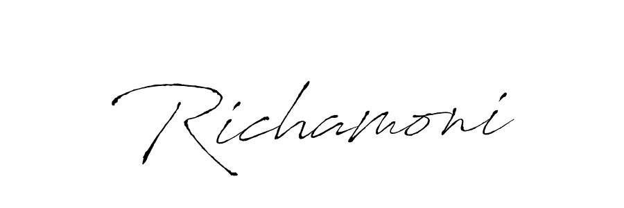 How to Draw Richamoni signature style? Antro_Vectra is a latest design signature styles for name Richamoni. Richamoni signature style 6 images and pictures png