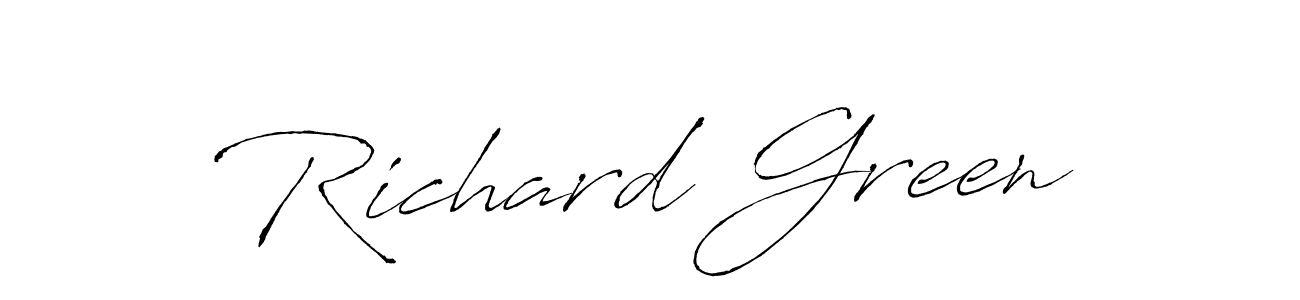 Richard Green stylish signature style. Best Handwritten Sign (Antro_Vectra) for my name. Handwritten Signature Collection Ideas for my name Richard Green. Richard Green signature style 6 images and pictures png