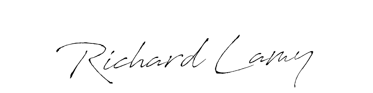 How to make Richard Lamy name signature. Use Antro_Vectra style for creating short signs online. This is the latest handwritten sign. Richard Lamy signature style 6 images and pictures png