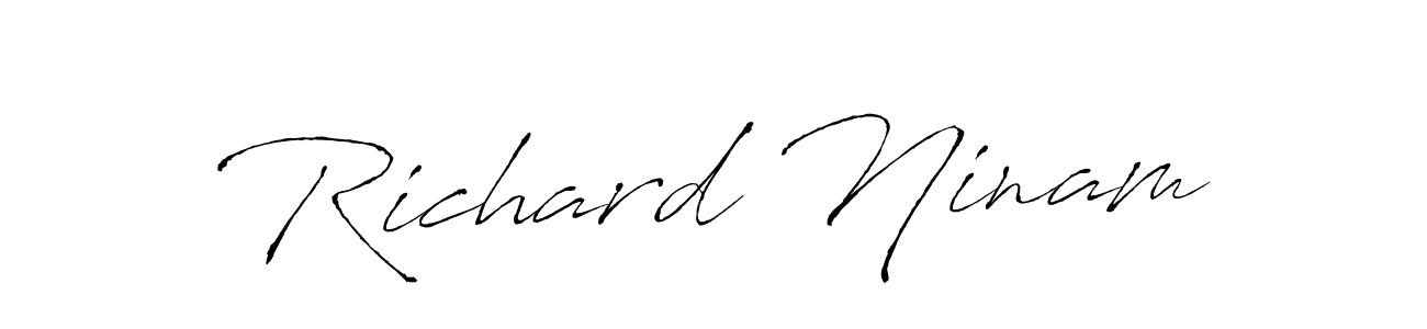 How to make Richard Ninam name signature. Use Antro_Vectra style for creating short signs online. This is the latest handwritten sign. Richard Ninam signature style 6 images and pictures png