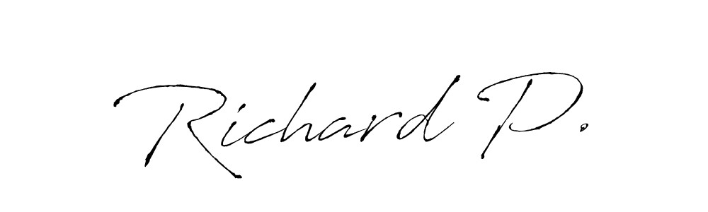 How to make Richard P. name signature. Use Antro_Vectra style for creating short signs online. This is the latest handwritten sign. Richard P. signature style 6 images and pictures png