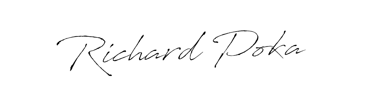 Design your own signature with our free online signature maker. With this signature software, you can create a handwritten (Antro_Vectra) signature for name Richard Poka. Richard Poka signature style 6 images and pictures png