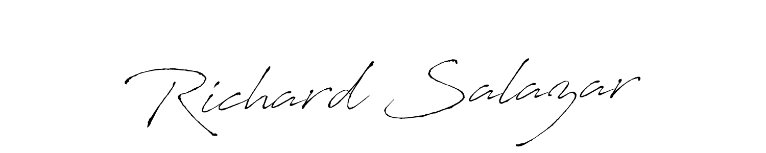 Make a beautiful signature design for name Richard Salazar. With this signature (Antro_Vectra) style, you can create a handwritten signature for free. Richard Salazar signature style 6 images and pictures png
