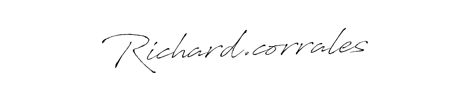 Richard.corrales stylish signature style. Best Handwritten Sign (Antro_Vectra) for my name. Handwritten Signature Collection Ideas for my name Richard.corrales. Richard.corrales signature style 6 images and pictures png