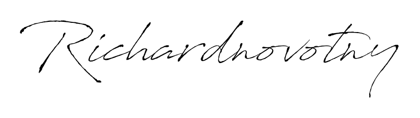 Personalize your online presence with Richardnovotny signature rendered in elegant Antro_Vectra font. Great for website footers and blogs. Richardnovotny signature style 6 images and pictures png