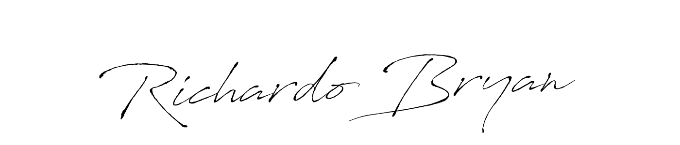 Make a beautiful signature design for name Richardo Bryan. With this signature (Antro_Vectra) style, you can create a handwritten signature for free. Richardo Bryan signature style 6 images and pictures png