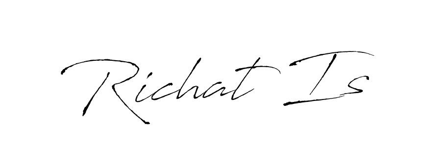 How to make Richat Is name signature. Use Antro_Vectra style for creating short signs online. This is the latest handwritten sign. Richat Is signature style 6 images and pictures png