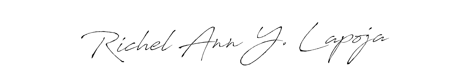 You should practise on your own different ways (Antro_Vectra) to write your name (Richel Ann Y. Lapoja) in signature. don't let someone else do it for you. Richel Ann Y. Lapoja signature style 6 images and pictures png