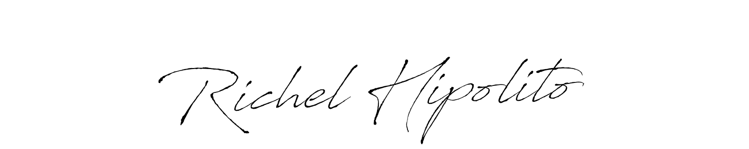 Make a beautiful signature design for name Richel Hipolito. With this signature (Antro_Vectra) style, you can create a handwritten signature for free. Richel Hipolito signature style 6 images and pictures png