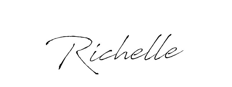 Richelle stylish signature style. Best Handwritten Sign (Antro_Vectra) for my name. Handwritten Signature Collection Ideas for my name Richelle. Richelle signature style 6 images and pictures png