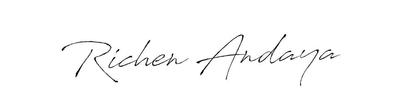 Also You can easily find your signature by using the search form. We will create Richen Andaya name handwritten signature images for you free of cost using Antro_Vectra sign style. Richen Andaya signature style 6 images and pictures png