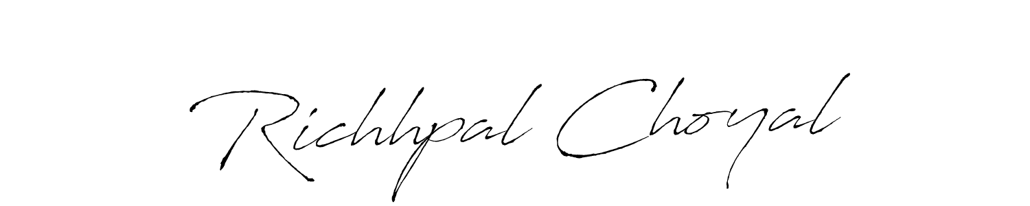 Make a beautiful signature design for name Richhpal Choyal. With this signature (Antro_Vectra) style, you can create a handwritten signature for free. Richhpal Choyal signature style 6 images and pictures png
