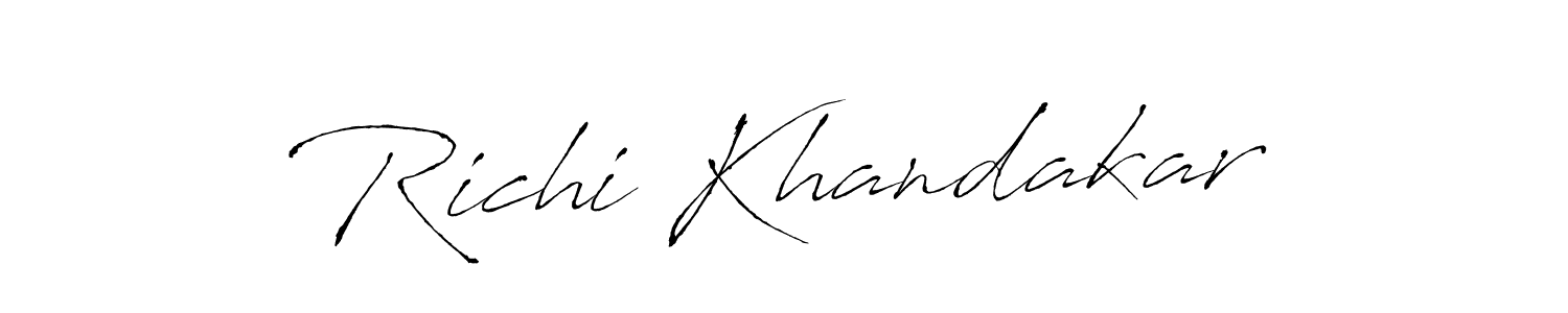 You should practise on your own different ways (Antro_Vectra) to write your name (Richi Khandakar) in signature. don't let someone else do it for you. Richi Khandakar signature style 6 images and pictures png