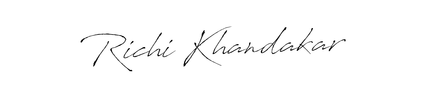 Make a beautiful signature design for name Richi Khandakar. With this signature (Antro_Vectra) style, you can create a handwritten signature for free. Richi Khandakar signature style 6 images and pictures png
