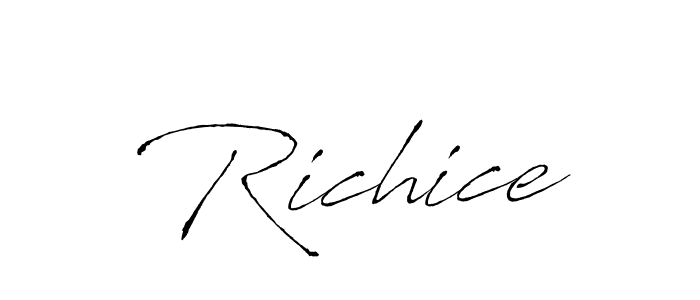 if you are searching for the best signature style for your name Richice. so please give up your signature search. here we have designed multiple signature styles  using Antro_Vectra. Richice signature style 6 images and pictures png
