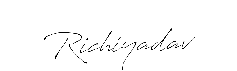 Make a beautiful signature design for name Richiyadav. With this signature (Antro_Vectra) style, you can create a handwritten signature for free. Richiyadav signature style 6 images and pictures png