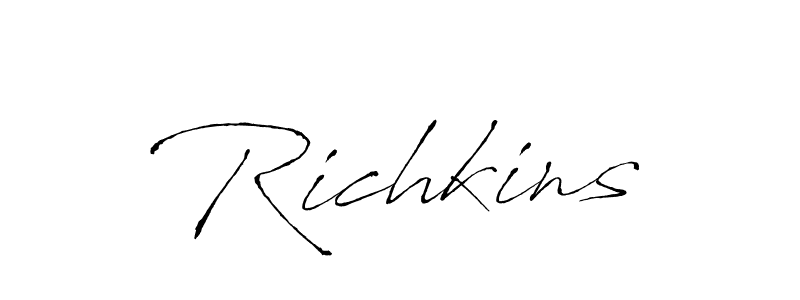 How to make Richkins signature? Antro_Vectra is a professional autograph style. Create handwritten signature for Richkins name. Richkins signature style 6 images and pictures png