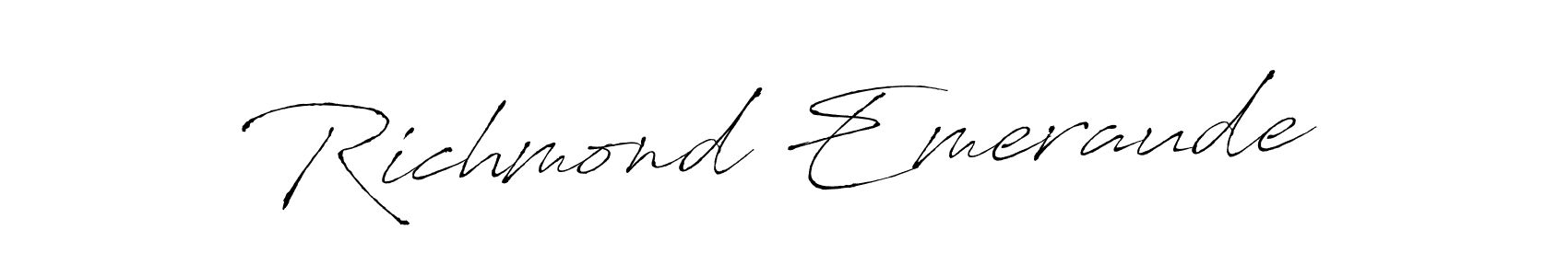Make a beautiful signature design for name Richmond Emeraude. With this signature (Antro_Vectra) style, you can create a handwritten signature for free. Richmond Emeraude signature style 6 images and pictures png