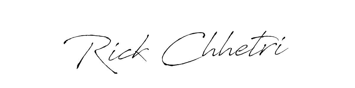 How to make Rick Chhetri signature? Antro_Vectra is a professional autograph style. Create handwritten signature for Rick Chhetri name. Rick Chhetri signature style 6 images and pictures png