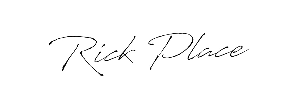 Rick Place stylish signature style. Best Handwritten Sign (Antro_Vectra) for my name. Handwritten Signature Collection Ideas for my name Rick Place. Rick Place signature style 6 images and pictures png