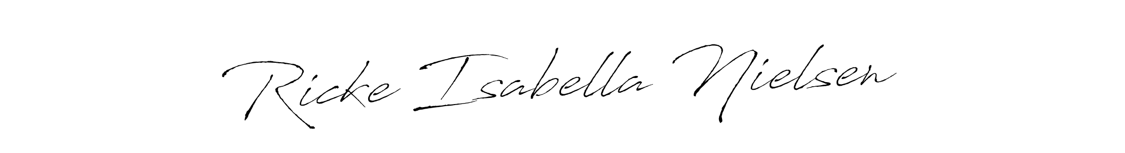 How to make Ricke Isabella Nielsen signature? Antro_Vectra is a professional autograph style. Create handwritten signature for Ricke Isabella Nielsen name. Ricke Isabella Nielsen signature style 6 images and pictures png