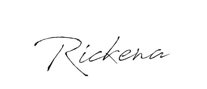 Design your own signature with our free online signature maker. With this signature software, you can create a handwritten (Antro_Vectra) signature for name Rickena. Rickena signature style 6 images and pictures png