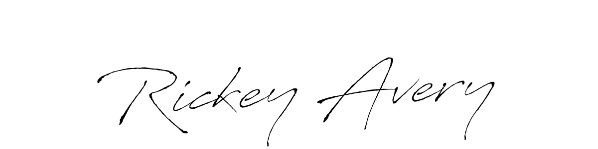 How to make Rickey Avery name signature. Use Antro_Vectra style for creating short signs online. This is the latest handwritten sign. Rickey Avery signature style 6 images and pictures png