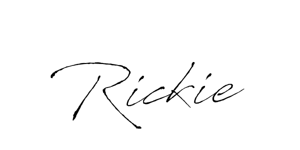 The best way (Antro_Vectra) to make a short signature is to pick only two or three words in your name. The name Rickie include a total of six letters. For converting this name. Rickie signature style 6 images and pictures png