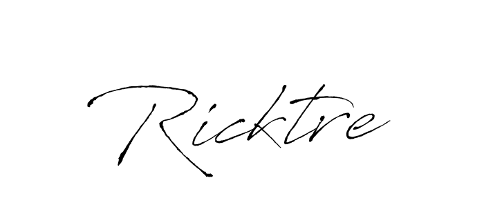 Use a signature maker to create a handwritten signature online. With this signature software, you can design (Antro_Vectra) your own signature for name Ricktre. Ricktre signature style 6 images and pictures png