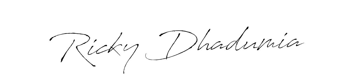 How to make Ricky Dhadumia name signature. Use Antro_Vectra style for creating short signs online. This is the latest handwritten sign. Ricky Dhadumia signature style 6 images and pictures png