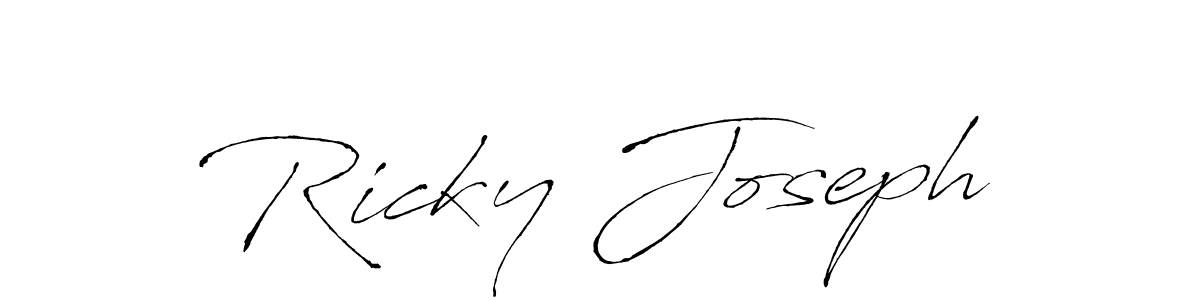 How to make Ricky Joseph name signature. Use Antro_Vectra style for creating short signs online. This is the latest handwritten sign. Ricky Joseph signature style 6 images and pictures png