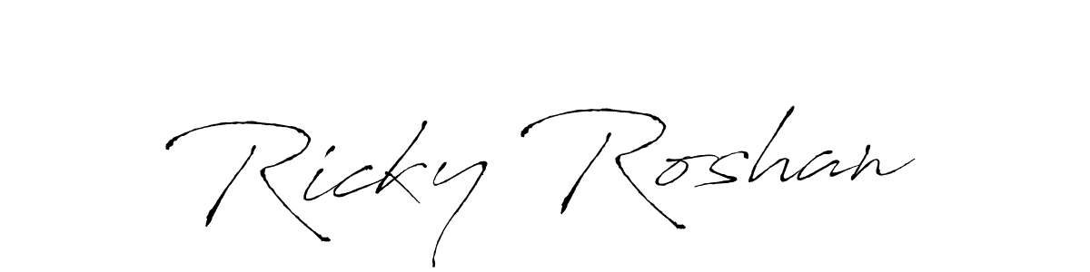 This is the best signature style for the Ricky Roshan name. Also you like these signature font (Antro_Vectra). Mix name signature. Ricky Roshan signature style 6 images and pictures png