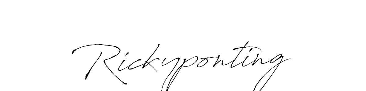 Antro_Vectra is a professional signature style that is perfect for those who want to add a touch of class to their signature. It is also a great choice for those who want to make their signature more unique. Get Rickyponting name to fancy signature for free. Rickyponting signature style 6 images and pictures png