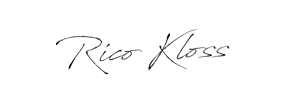 Make a beautiful signature design for name Rico Kloss. With this signature (Antro_Vectra) style, you can create a handwritten signature for free. Rico Kloss signature style 6 images and pictures png