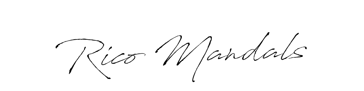 Create a beautiful signature design for name Rico Mandals. With this signature (Antro_Vectra) fonts, you can make a handwritten signature for free. Rico Mandals signature style 6 images and pictures png