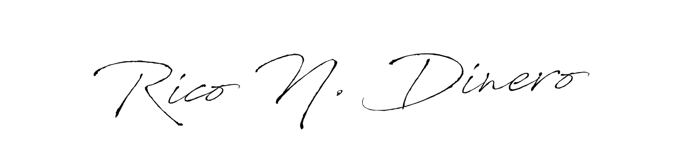 Use a signature maker to create a handwritten signature online. With this signature software, you can design (Antro_Vectra) your own signature for name Rico N. Dinero. Rico N. Dinero signature style 6 images and pictures png