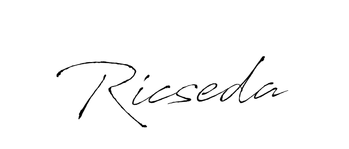 Use a signature maker to create a handwritten signature online. With this signature software, you can design (Antro_Vectra) your own signature for name Ricseda. Ricseda signature style 6 images and pictures png